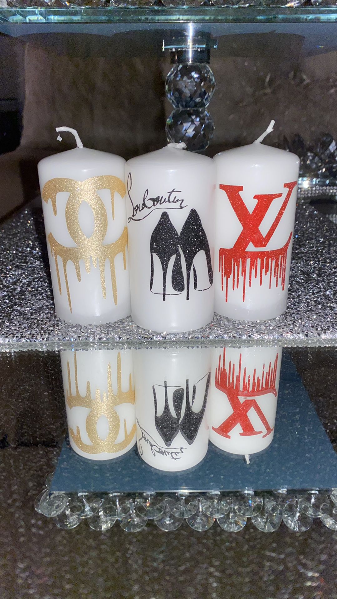 Custom Made Designer Candles Set Of 3