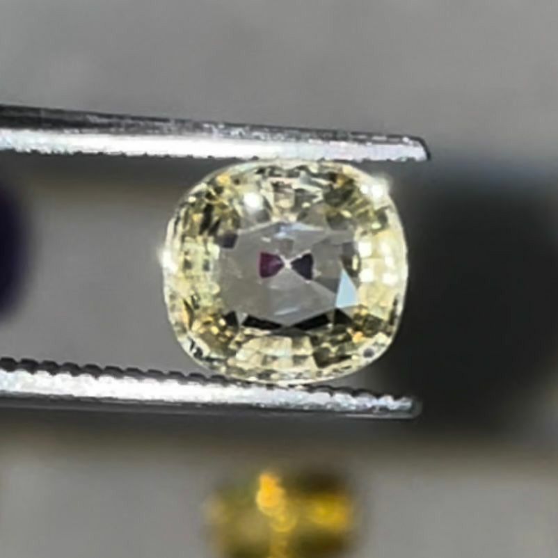 1.50Ct Natural Unheated White/ Light Yellow Sri Lankan Sapphire