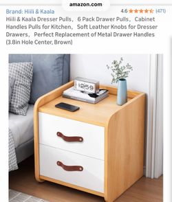 10 Leather like drawer pulls handles 3.8 inch