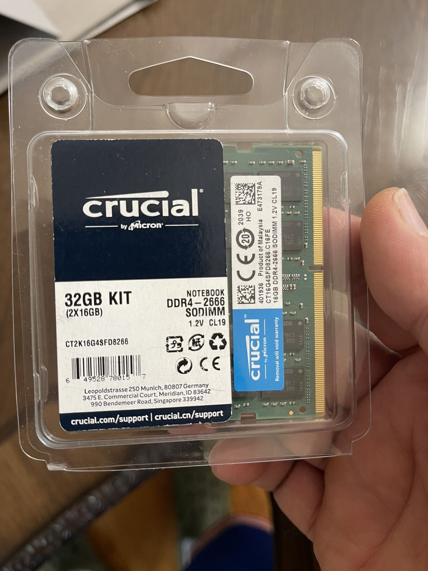 Crucial 16gbx2 Ddr4 Ram 32gb Total for Sale in Bath, PA - OfferUp