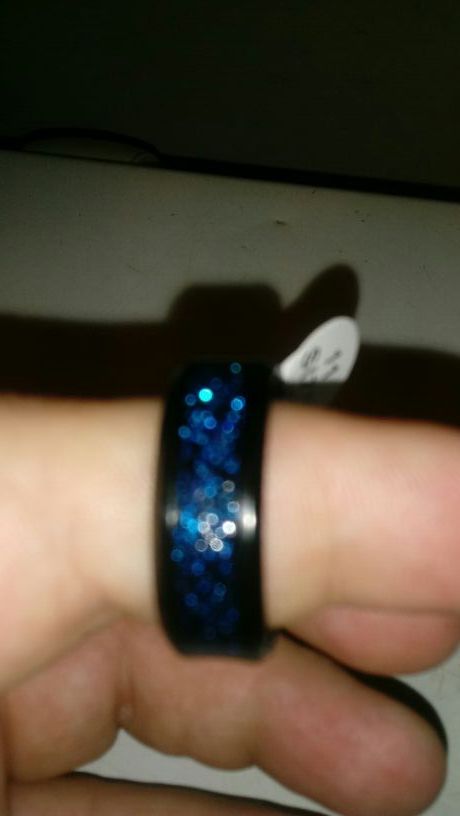 Brand new Mens black titanium blue sappgire wedding band size 11 . must pick up firm price