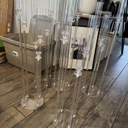 Set Of 5 Acrylic Candelabra Centerpieces 