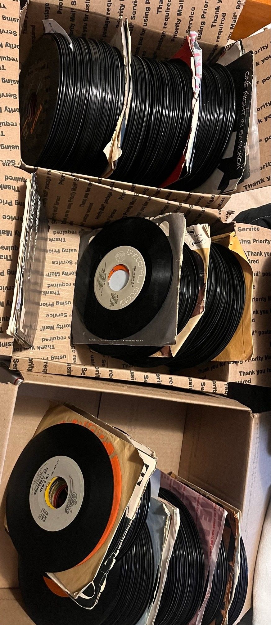 Lot Of 300  7" 45's Records 
