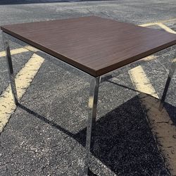 Vintage Mid Century Modern 50s Knoll / Walnut -Chrome Side Table