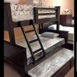 Bunk Beds Twin Full Full  Pinewood Colors / ****Literas Madera 100% ***,