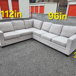 FREE DELIVERY Couch Sofa L Sectional 2 Piece Grey