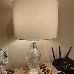 Vintage  Waterford Crystal Electric Lamp With Shade Made in Czech Republic 23” Tall