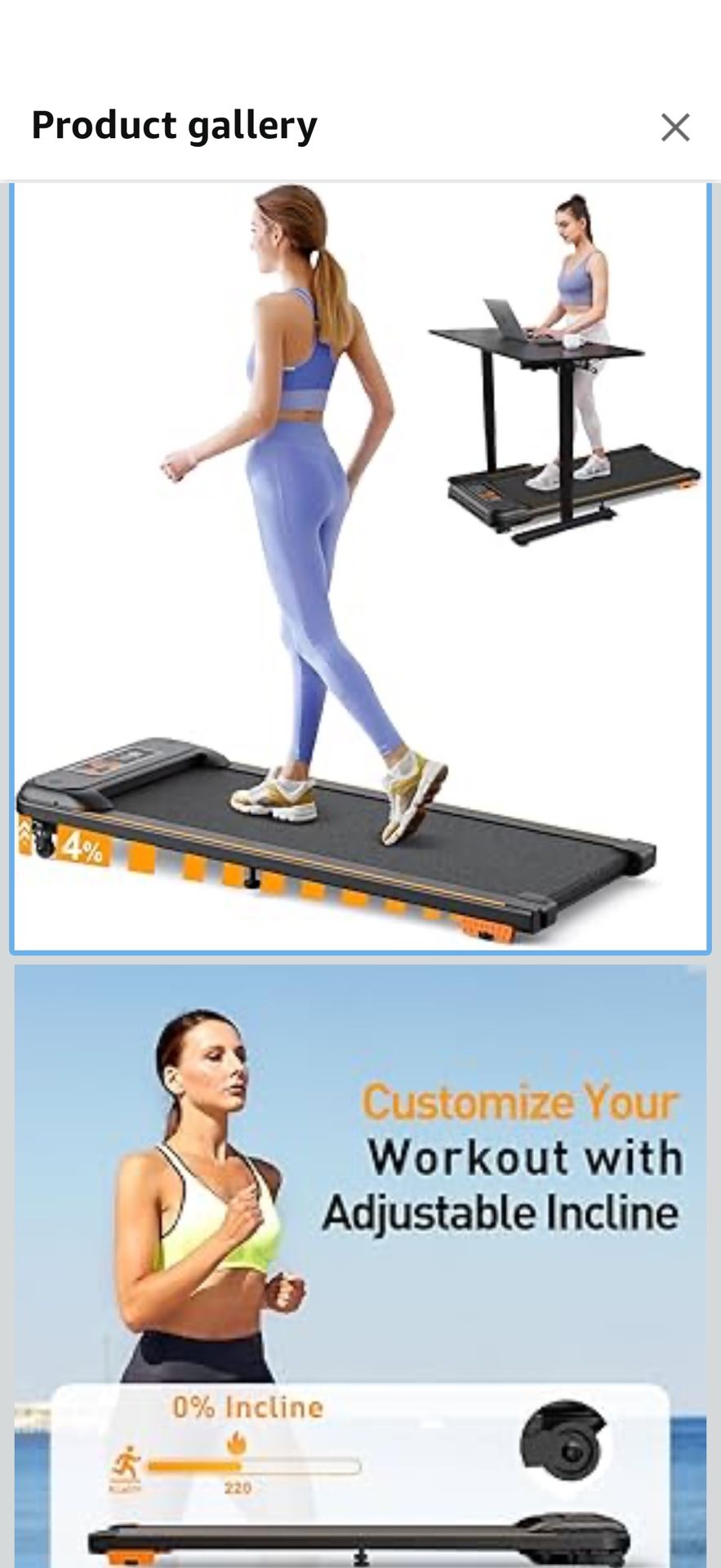 Walking Pad Treadmill with Incline and APP, Under Desk Portable Treadmill for Home Office with 265 Lbs Weight Capacity 2.5HP, Remote Control, Led Disp
