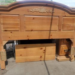 Bed Headboard W/fream &end Table & entertainment 