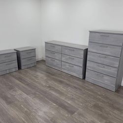 Dresser, Chest And 2 Nightstands - Cómoda, Gavetero Y 2 Mesitas De Noche 