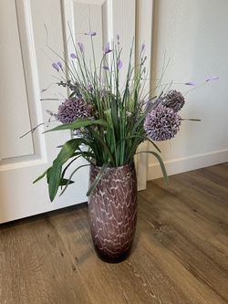 Vase With Artificial Floral Decor 