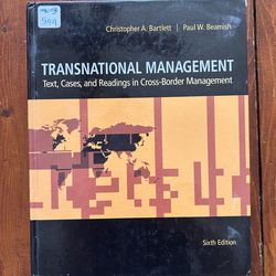 TRANSNATIONAL MANAGEMENT Text , Cases, and Readings in Cross-Border Management v.