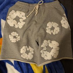 Grey denim Tear shorts