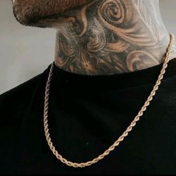 24" & 30" 18k gold plated rope chain