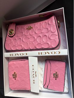 Coach Pink Wallet & Wristlet Set (Brand New w/ Box)