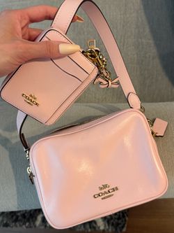 Coach Pink Crossbody Bag with Card Holder