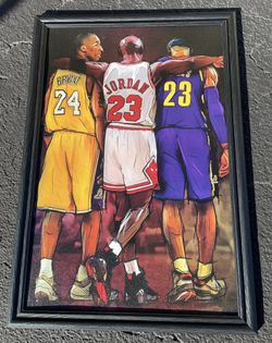 Kobe LeBron Jordan street art poster painting Legends basketball