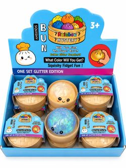 Dumpling Squishy Glitter Mystery Toy | Mystery Squishy Dumplings Set for Kids | Surprise Dumpling Glitter Squishy, Rare Dumplings Bun Stress Relief Fi