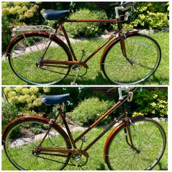 Vintage pair 1970s Raleigh Sprite Men’s and Women’s bicycles