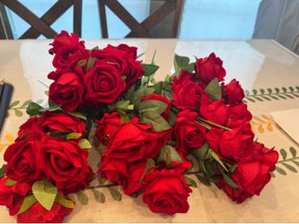 Selling • 50 RED Roses •Faux flowers- brand new, artificial for bouquets & centerpieces. Long stem