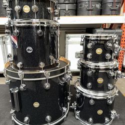 DW Collector’s Series Black Sparkle Drum Shells - Signed By Rock Legend Aynsley Dunbar