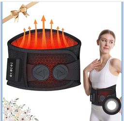 Portable Heating Pad With Massager for Back Pain Relief - Cordless, Wearable