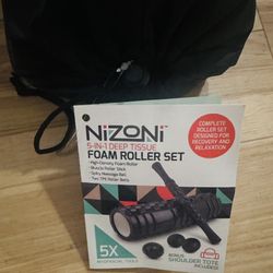 BRAND NEW “Nizoni” 5-in-1 DEEP TISSUE FOAM ROLLER SET with SHOULDER TOTE