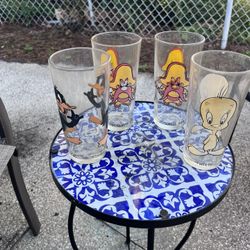 Vintage 1973 Looney Tunes Pepsi Collector Series Glass Tweety, Daffy And 2 Yosemite Sam’s