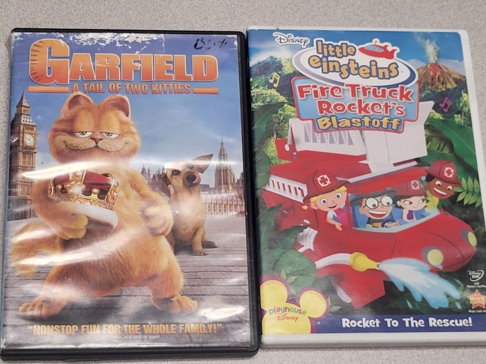 DVDs Lot A, lot of 2. Garfield. Little Einsteins Fire Truck Rockets Blastoff: Rocket to the Rescue