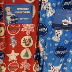 PILLSBURY DOUGH BOY XMAS THROWS