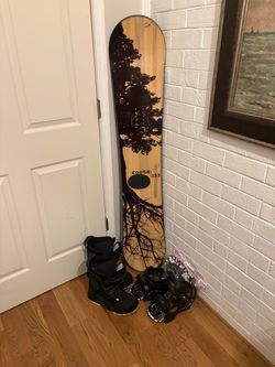 Snowboard with Bindings and Boots
