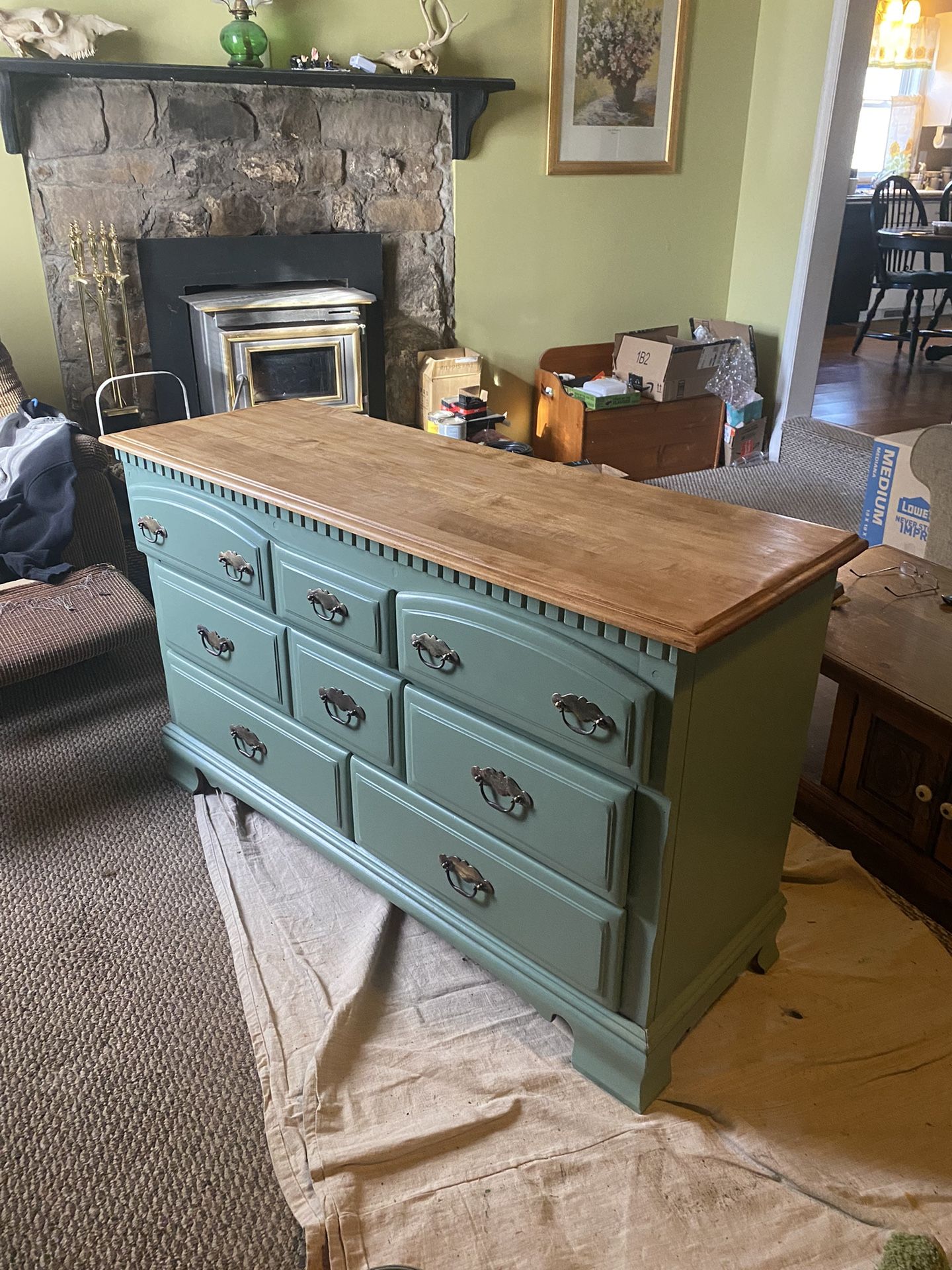 PRICE NEGOTIABLE! Beautiful Modern Style Sage Green Dresser!