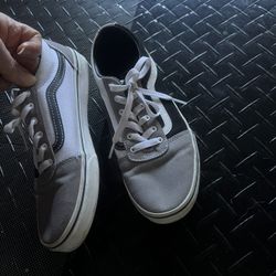 Mixed Canvas Color Block Lace Up Vans Sneakers Sz 7