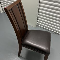 Wood Chair With Leather Seat 