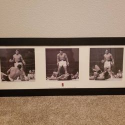 Muhammad Ali vs Sonny Liston May 25 1965 framed knockout sequence 15 1/2"× 39 1/2"
