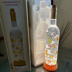 Gingerbread Bottle Glitter Globe Christmas Decor