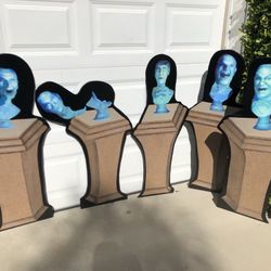 SINGING BUSTS - HAUNTED MANSION - HALLOWEEN LAWN ART 