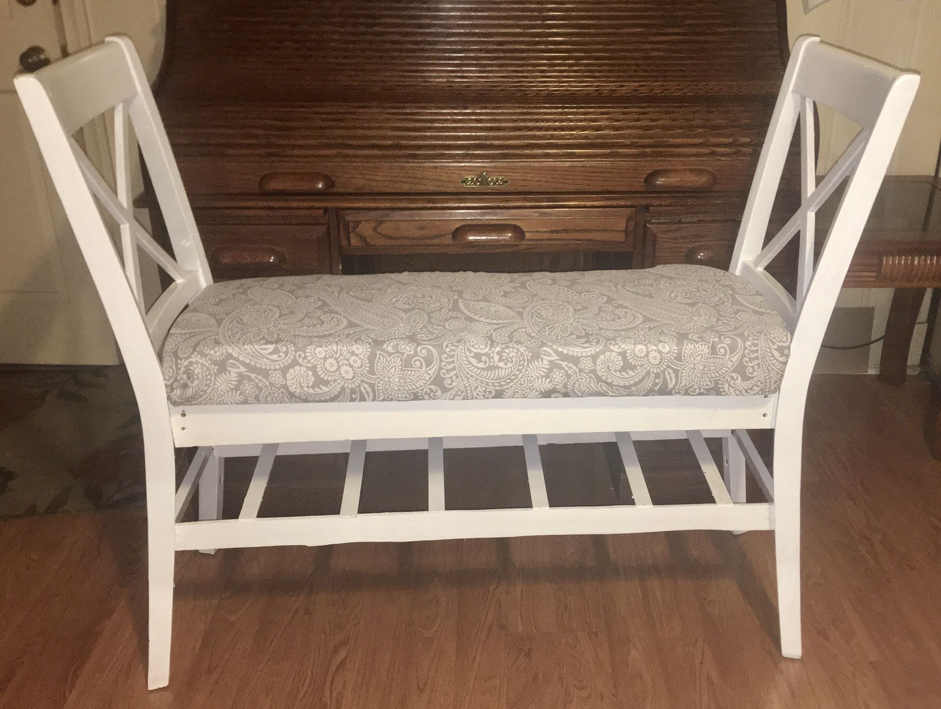 New Chic White French Style Seat Bench