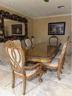 Michael Amini dining room table and chairs for 8 people