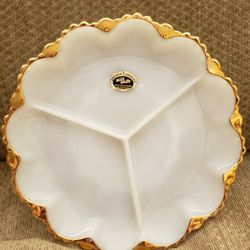 10 Inch Anchor Hocking White Milk Glass