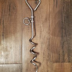 16" Heavy Duty Metal Dog Tie out Spiral Ground Stake