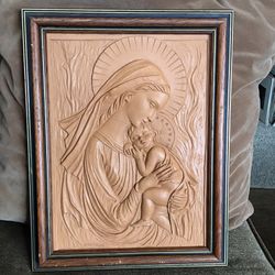 Vintage Aldo Bertagna Mary & Jesus 3D Resin Religious Catholic Wall Art