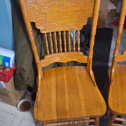 Solid Fancy Wood Chairs $40 For Both