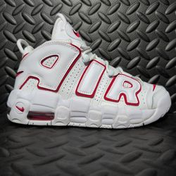 Nike Air More Uptempo White/ Varsity Red Outline (GS) DJ5988-100 size 6y