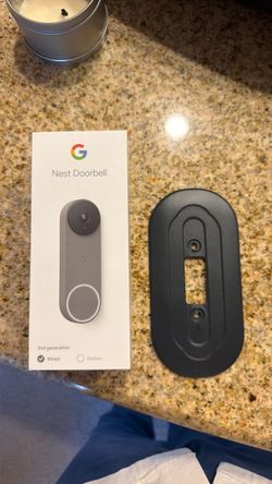 Nest 2nd gen doorbell cam with wall plate