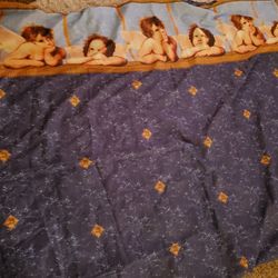 Cherub Angel's Blue Shower Curtain