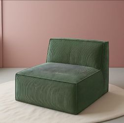 Boneless Plush Corduroy Sofa, 31" Single-Seat Couch with Backrest, Modular Sectional Sofa for Bedroom, Living Room, Greer