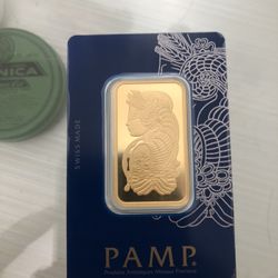 1Oz Gold Pamp Bar 