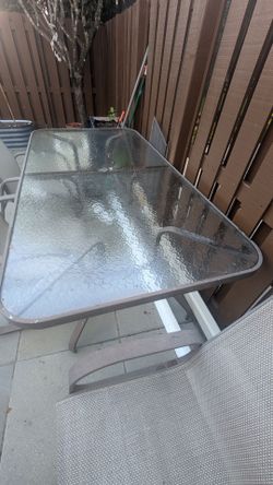 Outdoor glass top big dinning table (Used)