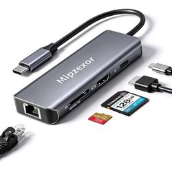 USBC Docking Station 8 in 1 USB C to hdmi gigabit ethernet Adapter 1Gbps Ethernet Hub 100W Power Delivery 3*USB 3.0 Ports SD/TF Card Reader Ethernet U